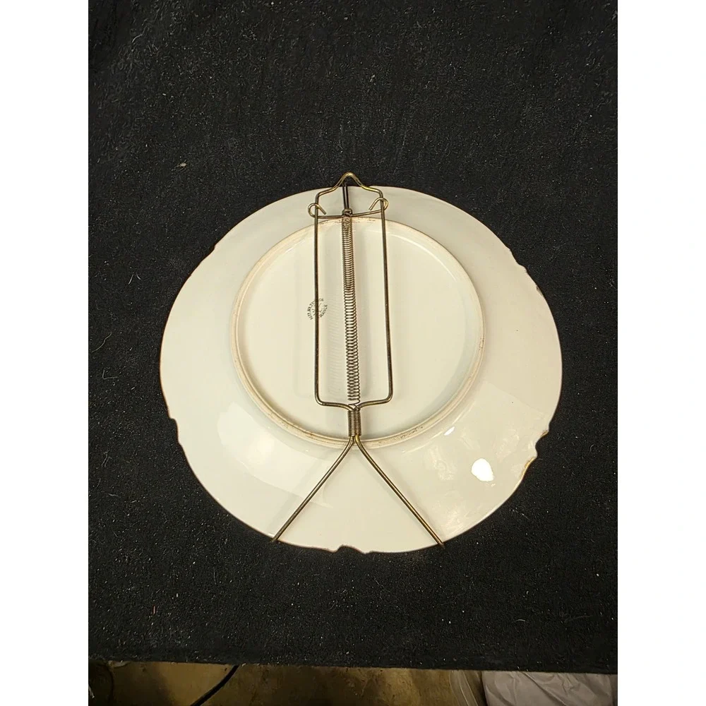 Antique J.P. L. France Limoges Strawberry Cabinet Plate Gold‎ Gilt 1906 8.5